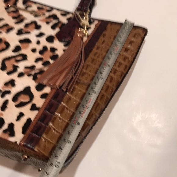 NWT BRAHMIN MEDIUM ASHER TAN CAPELLA GENUINE LEATHER LEOPARD BAG PURSE SATCHEL - Picture 14 of 16